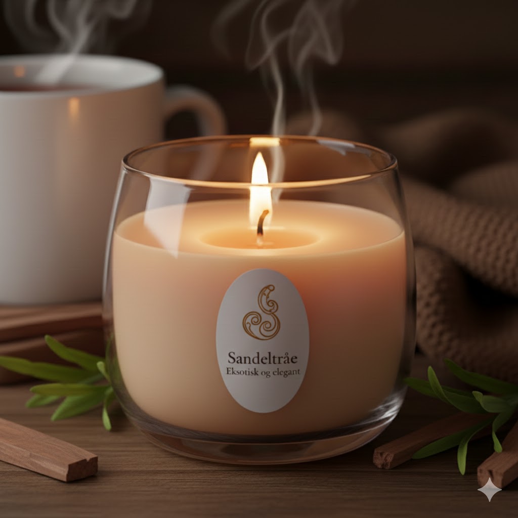 Sandeltræ stearinlys i glas